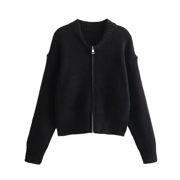 Sweaters Women Knitted Cardigan Autumn Winter Zipper - Image 2