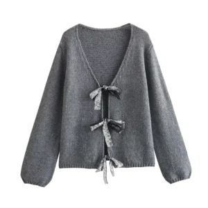 Knitted Cardigan for Womens V-neck Warm