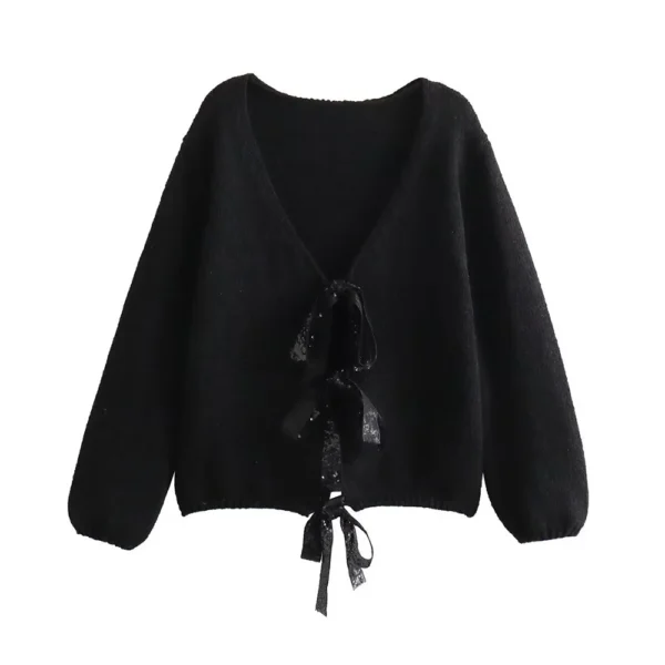 Knitted Cardigan for Womens V-neck Warm - Image 3
