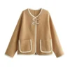 Coat Women Knitted Cardigan Autumn Winter O-neck Jackets