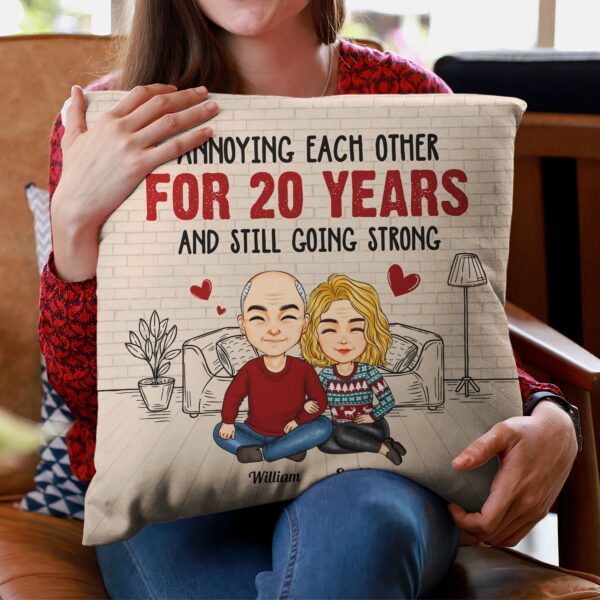 Annoying Each Other For Many Years – Personalized Pillow –  Anniversary Gift For Couples, Husband Wife - Image 2