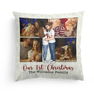 Our Christmas – Personalized Pillow – Christmas Gift For Spouse, Lover, Couple, Husband, Wife, Newly Wed, First Child, Newborn Baby