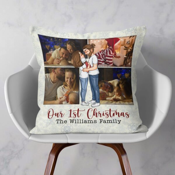 Our Christmas – Personalized Pillow – Christmas Gift For Spouse, Lover, Couple, Husband, Wife, Newly Wed, First Child, Newborn Baby - Image 2