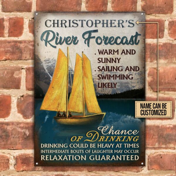 Personalized Sailing River Forecast Customized Classic Metal Signs - Image 2