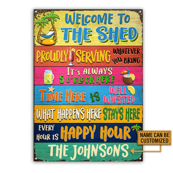 The Shed What Happens Here Stays Here Custom Classic Metal Signs - Image 4