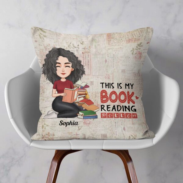 This Is My Book Reading Pillow 2 – Personalized Pillow – Birthday Christmas Gift For Book Lovers, Gift For Besties, Sister - Image 2