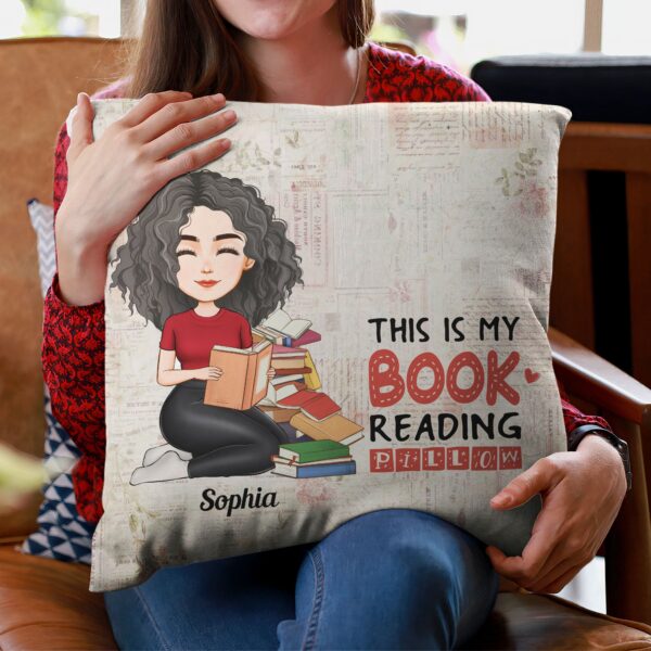 This Is My Book Reading Pillow 2 – Personalized Pillow – Birthday Christmas Gift For Book Lovers, Gift For Besties, Sister - Image 3